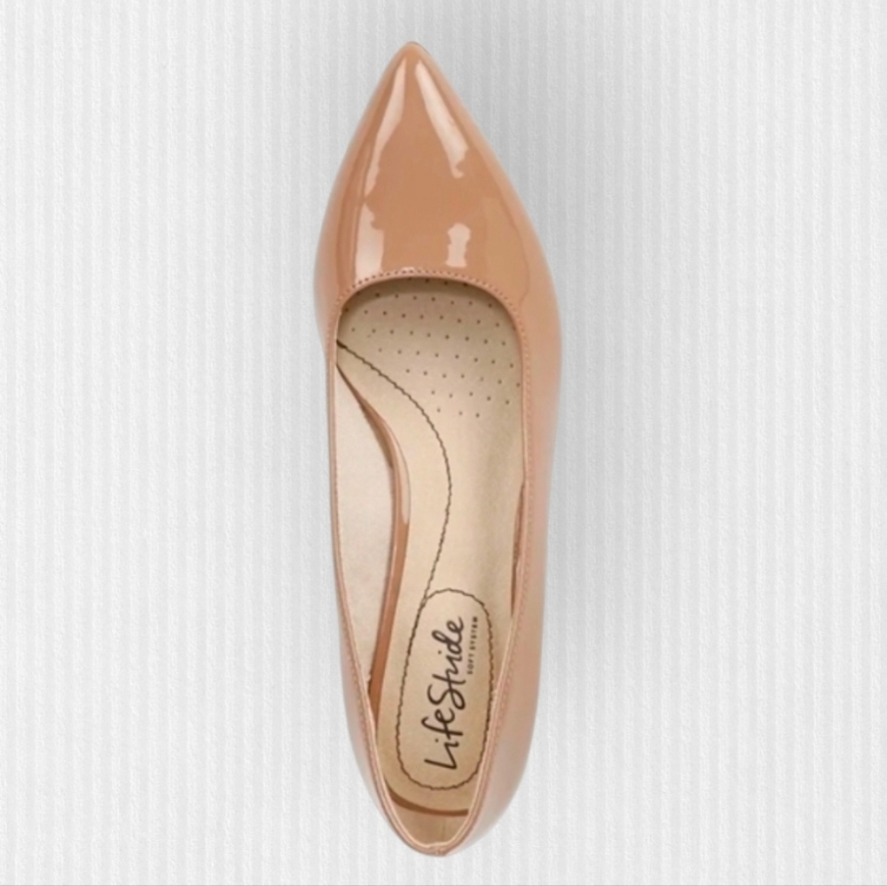 LifeStride 'Minx' Patent Pump Nude Beige Womens 8.5 W NEW NWT